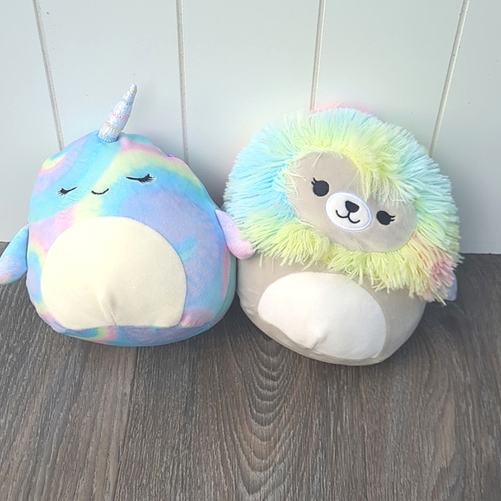 ♥️5/$25 2 Squishmallows Narwhale Leroni The Lion